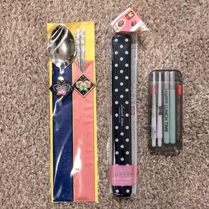 Made in Japan and Korea chopsticks, spoon, case